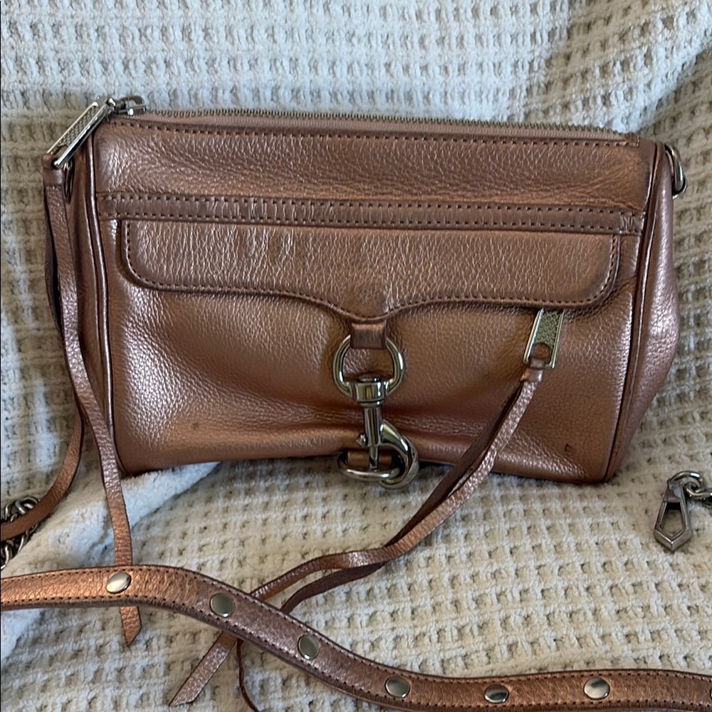 Rebecca Minkoff Rose Gold Mini Mac Convertible Clutch